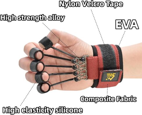 Finger Strengthener ，60lbfinger Exerciser， Forearm Strengthener For Finger Resistance Band Stretching Rehabilitation Fitness Assistadjustable Finger Exercise (Black) in Kuwait