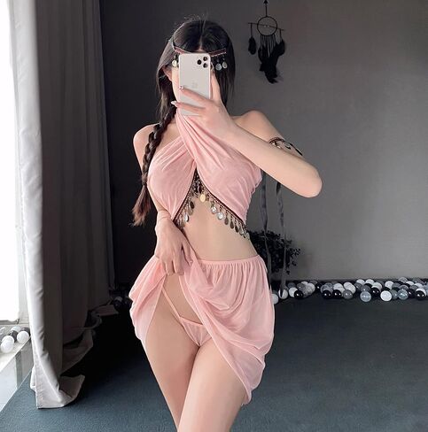 ملابس داخلية مثيرة للأميرة من JasmyGirls، أزياء خادمة مثيرة، بيكيني أنيمي، ملابس لعب الأدوار، فستان نادي الرقص العربي للهالوين in Kuwait