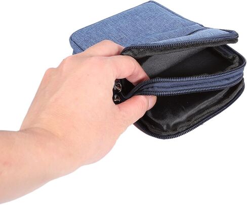 Vertical Cell Phone Waist Bag for Men, Cell Phone Belt Clip Pouch Small, Mens Outdoor Sport Travel Nylon Zipper Cellphone Waist Wallet Bag Smartphone Pouch Pack Pocket with Belt Loop Carabiner Hook in Kuwait