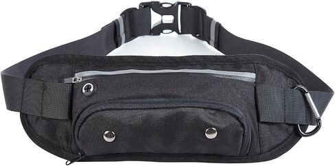 Men's and women's outdoor sports waist bag for walking, running, dog walking, adjustable waist bag with water cup position (黑色), Black, niekely-1 in Saudi Arabia