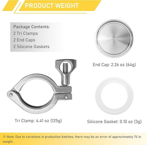4 Inch Tri Clamp End Cap with 4" Tri-Clamp and Silicone Gasket 304 Stainless Steel Sanitary Fittings TC Caps Quick Connect Kit 2PCS in Saudi Arabia