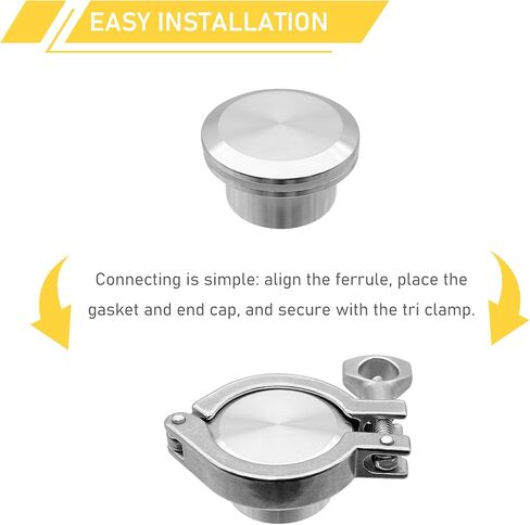 4 Inch Tri Clamp End Cap with 4" Tri-Clamp and Silicone Gasket 304 Stainless Steel Sanitary Fittings TC Caps Quick Connect Kit 2PCS in Saudi Arabia