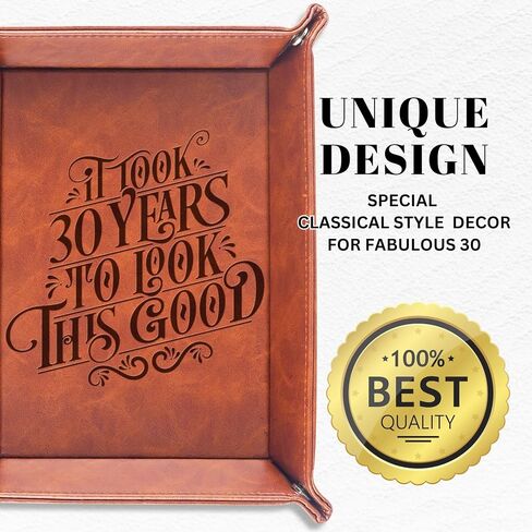 INNObeta 30th Birthday Gifts for Men, Him, Valet Tray for Male, Bedside Tray with Keychain - It Took 30 Years to Look This Good in Saudi Arabia