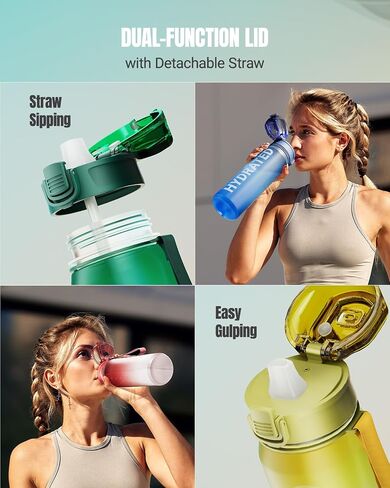 Sahara Sailor Water Bottle, 32oz Motivational Water Bottles with Time Marker, Sports Water Bottle with Silicone Spout and Straw, Tritan, BPA Free, Leakproof Bottle with Wide Mouth in Saudi Arabia