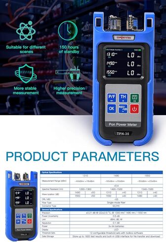 TPN-35 1310/1490/1550nm PON مقياس الطاقة، مقياس طاقة الألياف الضوئية، اختبار شبكة PON، مقياس طاقة الألياف البصرية OTDR in Kuwait