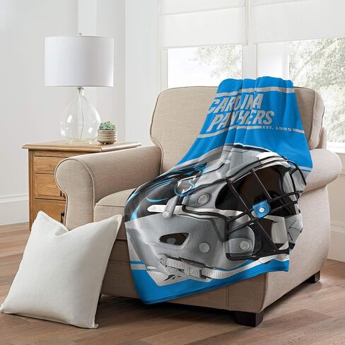 Northwest NFL Carolina Panthers 46x60 Micro Raschel Run Design Rolled Blanket, Team Colors, One Size (1NFL059050018RET) in Saudi Arabia