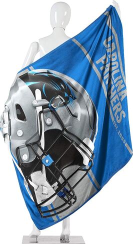 Northwest NFL Carolina Panthers 46x60 Micro Raschel Run Design Rolled Blanket, Team Colors, One Size (1NFL059050018RET) in Saudi Arabia