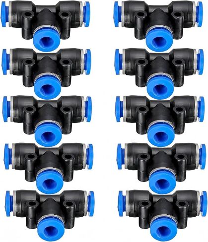 Pneumatic Connectors,12mm Pneumatic Fittings Push in T-Type Connectors Water Hose Quick Connect for Air Water Hose 10 PCS in Saudi Arabia