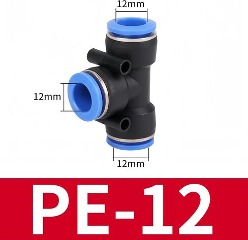 Pneumatic Connectors,12mm Pneumatic Fittings Push in T-Type Connectors Water Hose Quick Connect for Air Water Hose 10 PCS in Saudi Arabia
