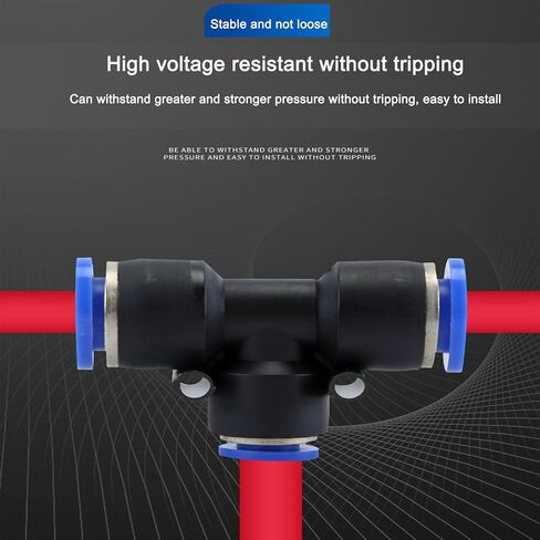 Pneumatic Connectors,12mm Pneumatic Fittings Push in T-Type Connectors Water Hose Quick Connect for Air Water Hose 10 PCS in Saudi Arabia