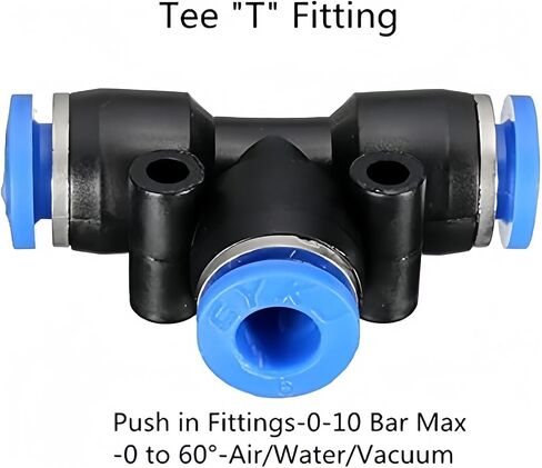 Pneumatic Connectors,12mm Pneumatic Fittings Push in T-Type Connectors Water Hose Quick Connect for Air Water Hose 10 PCS in Saudi Arabia