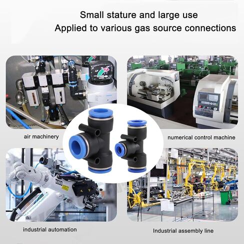 Pneumatic Connectors,12mm Pneumatic Fittings Push in T-Type Connectors Water Hose Quick Connect for Air Water Hose 10 PCS in Saudi Arabia
