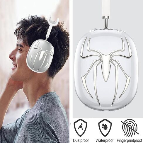 غطاء حافظة لجهاز AirPods Max Black Metal Spider، حافظات ناعمة وشفافة للرجال والنساء وغطاء حماية لملحقات Apple AirPods Max (Black Spider) in Saudi Arabia