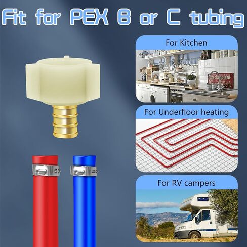 Boltigen 1/2" PEX Swivel Elbow Facuet Connector, 5pcs PEX Rv Water Line Fittings, 1/2" x 1/2" PEX Female NPT Adapter,90 Degree NPSM PEX Adapter for Pipe Plumbing Connection in Saudi Arabia