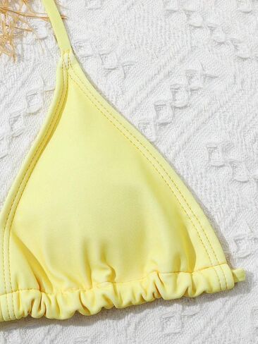 OYOANGLE Girl's 3 Piece Ombre Triangle Halter Bikini Swimsuit with Kimono Cover Ups Swimwear in Saudi Arabia