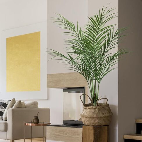 Artificial Palm Tree 3 Feet,Fake Palm Tree with 9 Trunks and Pot, Faux Little Tree for Indoor Outdoor Modern Decor Plants in Pot for Home Office Table in Saudi Arabia