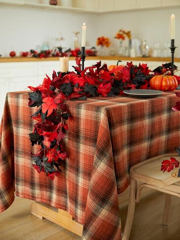 6 قطع من أوراق القيقب الصفراء والحمراء إكليل الخريف، 5.6 قدم أوراق القيقب الاصطناعية إكليل الخريف معلقة على شكل كرمة الخريف ديكورات الطاولة الباب الأمامي ديكور الخريف ديكورات عيد الشكر ديكور خارجي داخلي in Kuwait