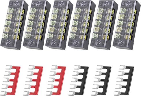 BlueStars 6 Packs 5 Positions Terminal Strip Blocks 600V 15A with Cover and 5 Packs 400V 15A 6 Positions Pre-Insulated Terminals Barrier Strip Used for Home Electrical Project in Saudi Arabia