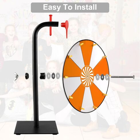 12" Spinning Prize Wheel, 10 Slots Prize Spinning Wheel Tabletop Roulette Spinner with Dry Eraser Marker & Eraser - Heavy Duty Spinning Wheel for Prizes Fortune Spinning Game Trade Show (Orange) in Kuwait