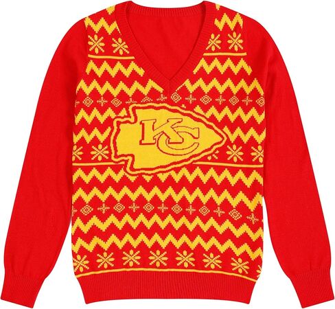 سترة FOCO NFL للسيدات بشعار فريق NFL Ugly Holiday برقبة على شكل حرف V in Kuwait