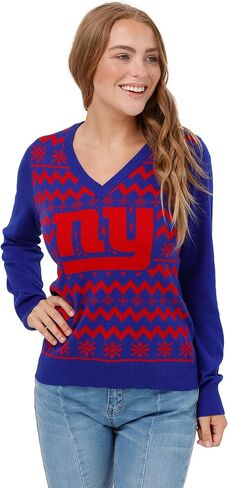 سترة FOCO NFL للسيدات بشعار فريق NFL Ugly Holiday برقبة على شكل حرف V in Kuwait