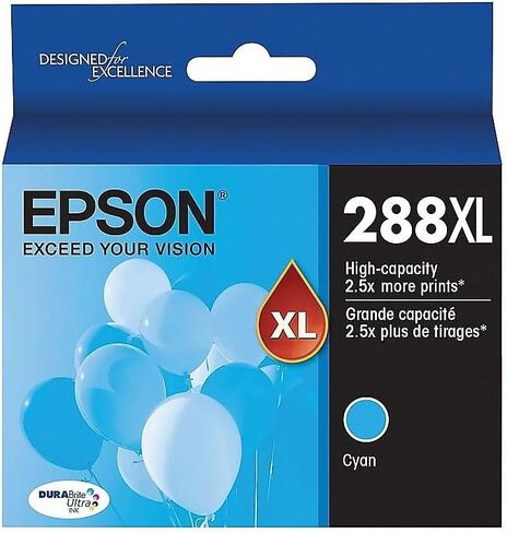 EPSON 288 DURABrite Ultra Ink High Capacity Cyan Cartridge (T288XL220-S) Works with Expression XP-330, XP-430, XP-434, XP-340, XP-440, XP-446 in Saudi Arabia