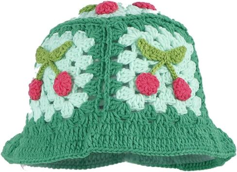 قبعة صياد السمك كروشيه نسائية محبوكة يدويًا قابلة للطي قبعة كاجوال موضة لطيفة مريحة 2023 in Kuwait