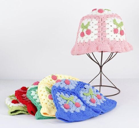 قبعة صياد السمك كروشيه نسائية محبوكة يدويًا قابلة للطي قبعة كاجوال موضة لطيفة مريحة 2023 in Kuwait