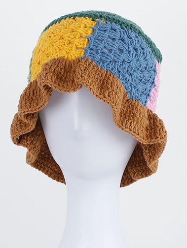 قبعة صياد السمك كروشيه نسائية محبوكة يدويًا قابلة للطي قبعة كاجوال موضة لطيفة مريحة 2023 in Kuwait