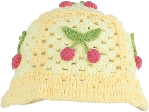 قبعة صياد السمك كروشيه نسائية محبوكة يدويًا قابلة للطي قبعة كاجوال موضة لطيفة مريحة 2023 in Kuwait