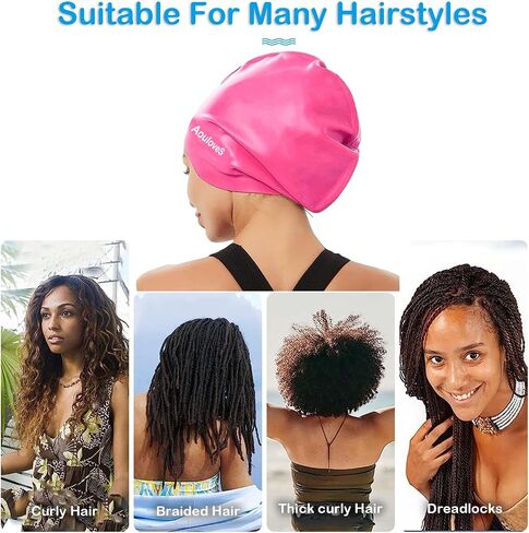 Extra Large Long Hair Swim Cap for Braids and Dreadlocks Extensions Weaves Long Hair, Swimming Cap for Adult Youth to Keep Hair Dry, Easy to Put On and Off in Saudi Arabia