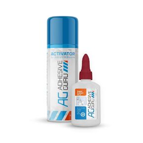 Adhesive Guru Stonebond Super Instant Glue (1.7 oz) with Spray Adhesive Activator (6.76 fl oz), Bonds Marble, Granite, Mosaic Tiles, Stone, 1 Pack
