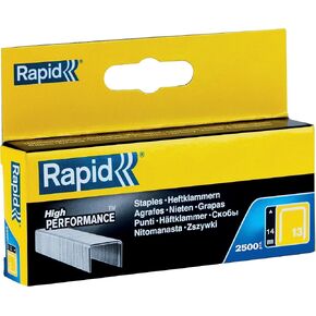 Rapid High-Performance Staples for Textiles, Finewire No. 13, Leg Length 8mm, Staple Gun Staples, Galvanised Steel, 2500 Pieces, Boxed (11835625)