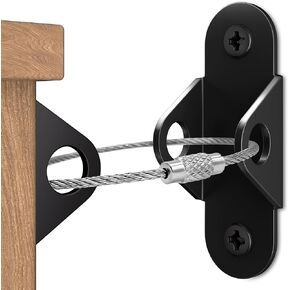 Booda Brand Furniture Anchors for Baby Proofing, Anti Tip Furniture Wall Anchors, Metal Earthquake Straps Secure 400 LBs Drawer, Cabinet to Wall, Dresser Wall Safety Anchor for Child Safety (6 Pack) in Kuwait