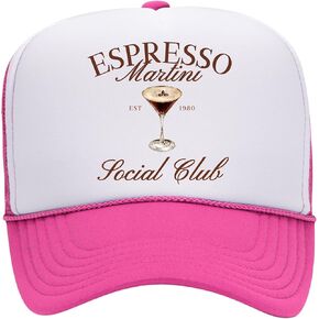 Espresso Martini Social Club Trucker Hat | Margs Tequila Drinking Funny Cute Drinks | Premium Snapback Hat for Men & Women