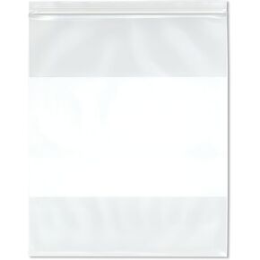 Plymor 5" x 7" (Pack of 100), 6 Mil Industrial Duty White-Block Zipper Reclosable Plastic Bags