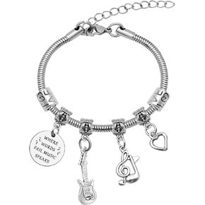 Mwphuy Music Gifts Bracelets Music Themed Gifts for Women Teen Girls Music Student Music Lovers Gift Music Festival Gift Bangle Bracelet Music Teacher Appreciation Gifts Graduation Christmas Gift