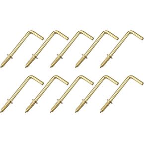 METALLIXITY Screw Hooks for Hanging (53mm/2.09") 100Pcs, Ceiling Hook Metal L Shape Hooks - for Hanging Outdoor, Cup Hooks, Bathroom Kitchen Wall Furniture Connection