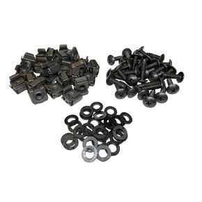 RackGold® Black 10-32 Cage Nut & Screws w/Washers 25-Pack - USA Made &