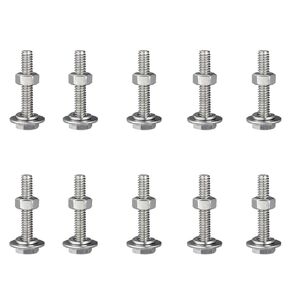 10Sets 1/4-20 x 2" Hex Head Bolts Screws,304 Stainless Steel Hex Bolts/Nuts, 1/4 Flat Washers and Lock Washers, Machine Fully Thread, Assortment Kit