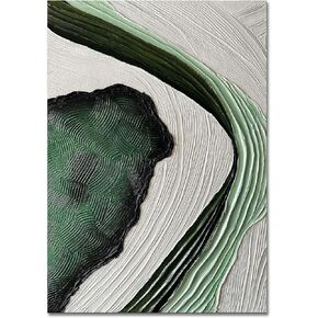 Slyart كبير الشمال الأخضر والأبيض مجردة جدار الفن العمودي الأخضر 3D نسيج اللوحة الأخضر الأبيض اللوحة الحديثة غرفة المعيشة لوحات زيتية الفن البسيط