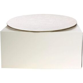 12" Combo Box Set - 12x12x6 White Cake Box with 12" White Round Drum 1/4"