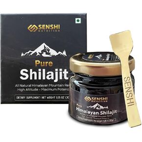 Shilajit - All Natural Maximum Potency Himalayan Mountain Resin from High Altitude - 100% Pure Shilajit with Fulvic Acid & 85+ Trace Minerals Complex - 1 oz / 30 g with Free Spoon Included