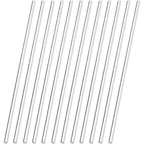 12 Pcs Clear Plastic Sticks Acrylic Dowel Rods Round Rod Transparent Acrylic Round Rod Solid Rod for DIY Projects