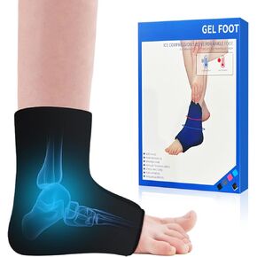 Ankle Ice Pack Wrap for Injuries: Reusable, Stretchable Cold Compression Pack for Foot, Ideal for Plantar Fasciitis, Achilles Tendonitis, sprained Ankles, Sports Injuries, and Heel Pain Relief.