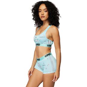 PSD Women's Rich Bandana Teal Sports Bra, Teal, XL