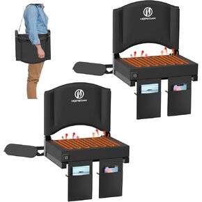 Heated Stadium Seats for Bleachers with Back Support, 3 Levels Heating Bleacher Chairs with Back and Cushion, Folding Bleacher Seat, Lightweight Portable Stadium Chair with Shoulder Strap