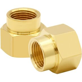 Hooshing 2PCS Brass Pipe Fitting 3/4" NPT Female to 1/2" NPT Female Thread Reducing Coupling Adapter