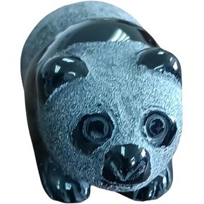 2" Obsidian Panda Figurine,Natural Stone Animal Sculptures for Home Decoration;Works of Art Made of Glass