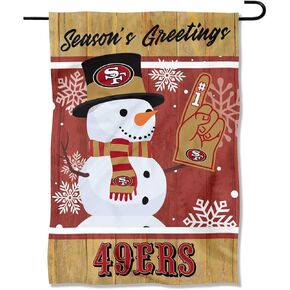 San Francisco 49ers Holiday Winter Snow Garden Flag Double Sided Banner